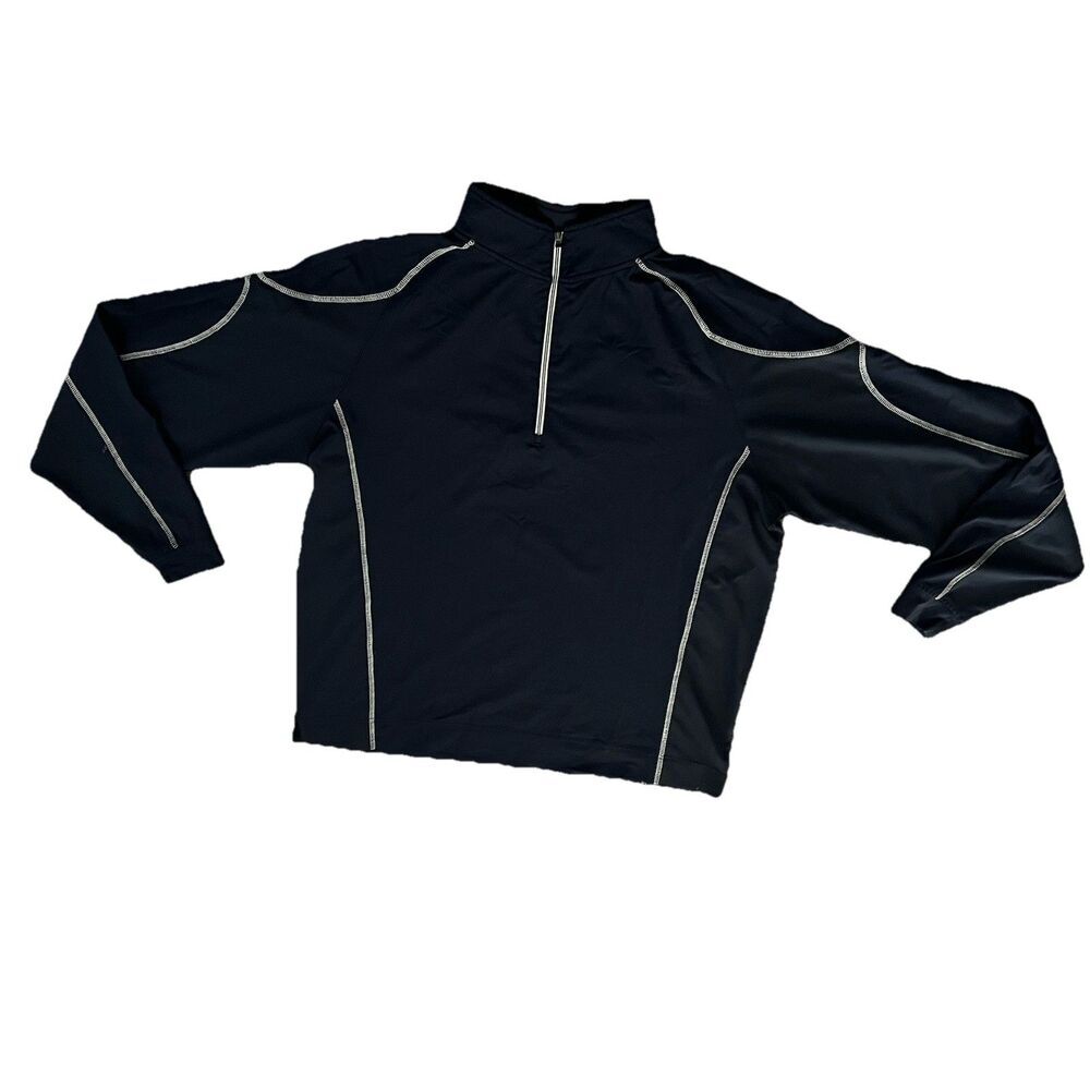 Footjoy Men’s 1/4 Zip Large Pullover  Golf Shirt  Blue White